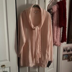 Soft Pink Cowl Neck Sweater
